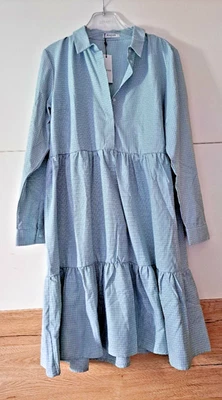 PIECES Kleid 🍧🌟  GARDEN GREEN 🍧🌟  Größe XL 🍧🌟hellblau 🍧🌟 Langarm - Bild 1 von 4