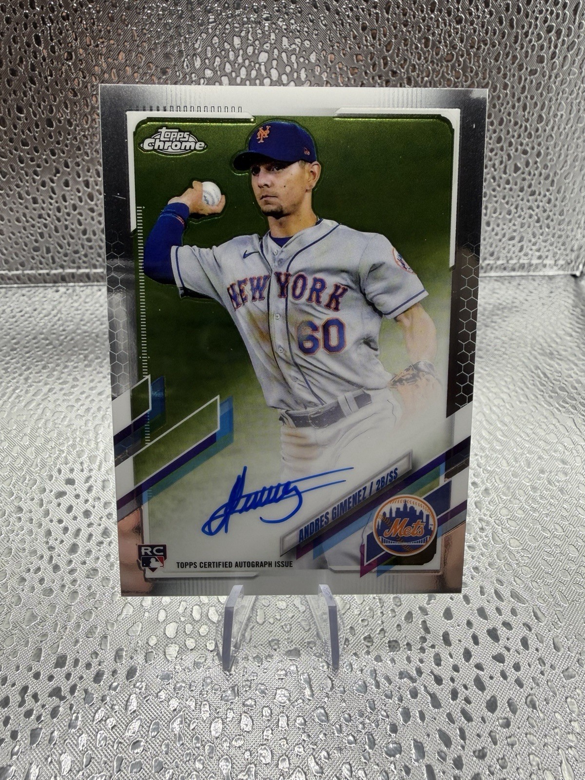 Andres Gimenez RC Auto 2021 Topps Chrome Rookie New York Mets #RA-AG