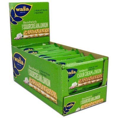 (21,78 /1kg) Wasa Sandwich Sour Cream & Onion, Knäckebrot 24 Stück