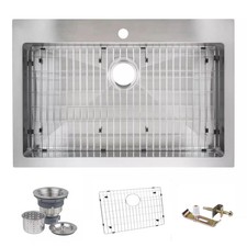 Miseno MNO3322SRTM 33" Top-Mount-Undermount Single Basin Stainless Steel Kitchen
