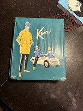 Ken Doll Vinyl Carrying Case Teal Vintage 1962 Mattel Ponytail Barbie
