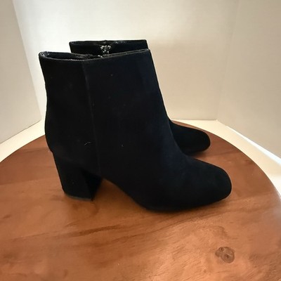 Bella Vita Womens WILMA Black Suede Ankle Boots Shoes Women's 7.5 Wide Leather
