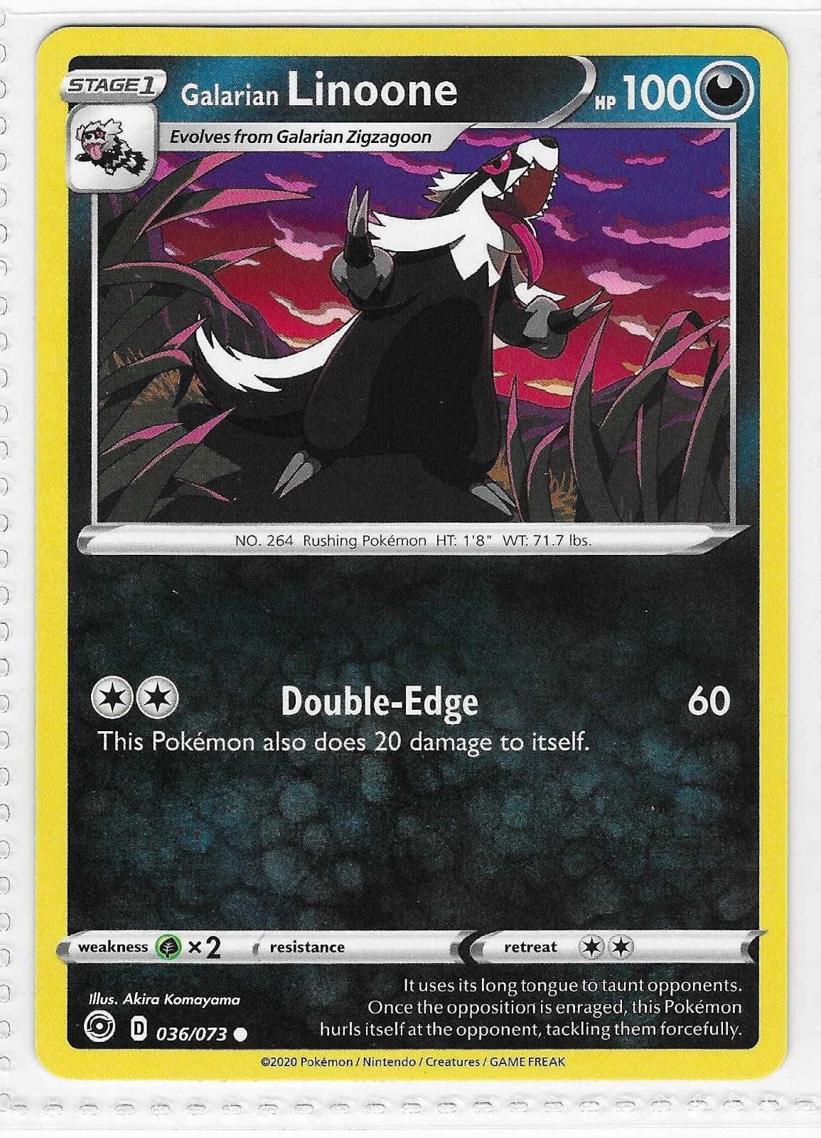 Galarian Linoone 036/073 Common Champion's Path Pokemon Near Mint