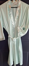 Miss Elaine 2pc Set NIGHTGOWN Robe Blue Sml Knit Beautiful Trim Lingerie