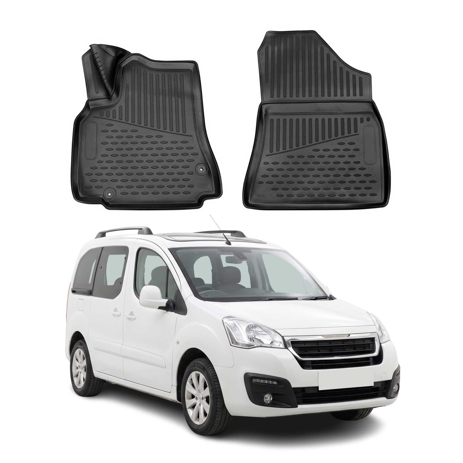 Tapis de sol anti-odeur pour Peugeot Partner Tepee 2015-2018 contre l'usure de la moquette