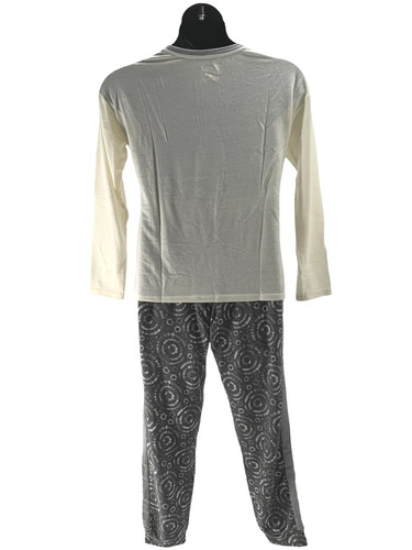 MUK LUKS French Terry Perfect Match Henley Jogger Set Black Shibori L Regular - Picture 2 of 3