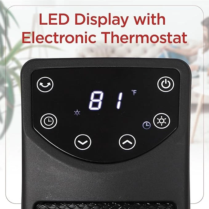 BLACK+DECKER Calentador de Espacio Oscilante Control Remoto 1500W BHT907R - Negro Foto 4 de 4