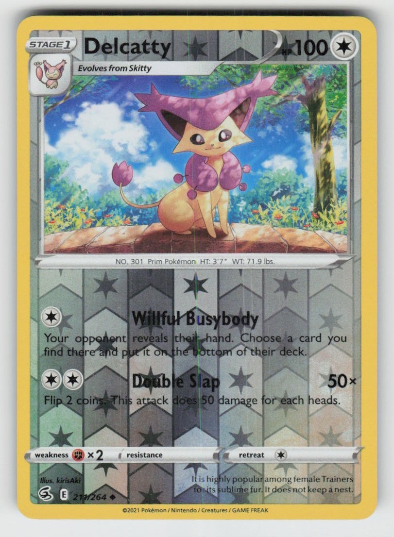 Reverse Holo Delcatty 211/264 Uncommon Fusion Strike Near Mint
