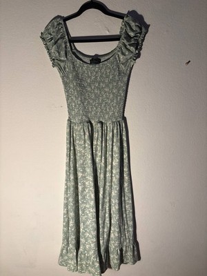 green emerald velvet dress Care to Dance Woven Mini Dress L Flying Tomato Green / M