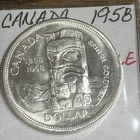 1958 Canada Silver Dollar Death Dollar Brilliant Uncirculated