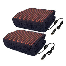 Heated Blanket 2-Pack - Portable 12-Volt Electric Travel Blanket Set for Car, Tr