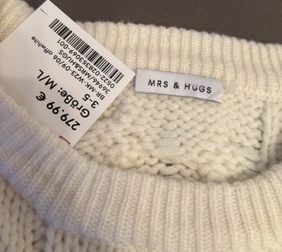 MRS & HUGS Breuninger Luxus Design Pullover Neu Gr. M / L Neu VK 279,- Offwhite