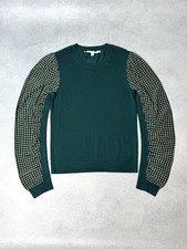 Veronica Beard Pullover Merino Wool Silk Long Sleeve Green Size M