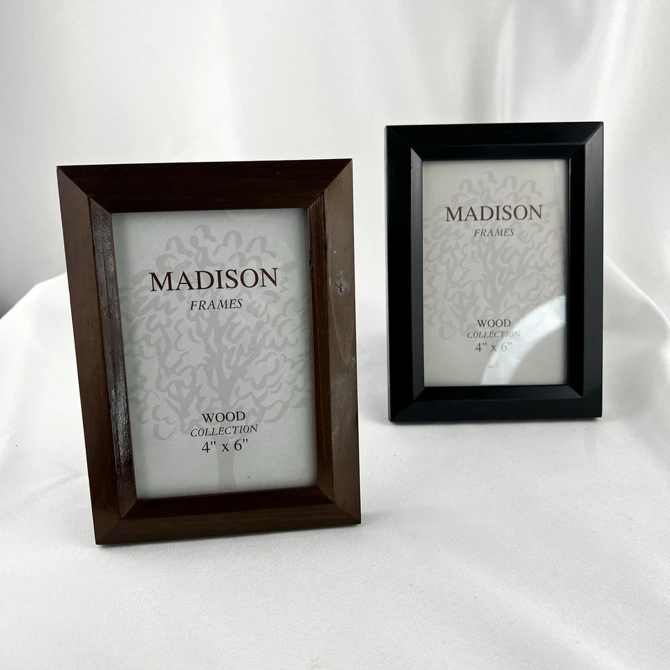Madison Rustic Wooden Picture Frames 4x6 with Real Glass – Pack of 2 - Image 2 of 4