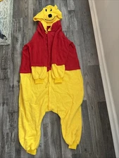 Winnie The Pooh Bear Union Suit Pajamas Women's Halloween Costume M L Disney NWT
