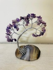 Handgefertigter Amethyst Lebensbaum, Kristall Heil Edelstein Bonsai, Draht um...