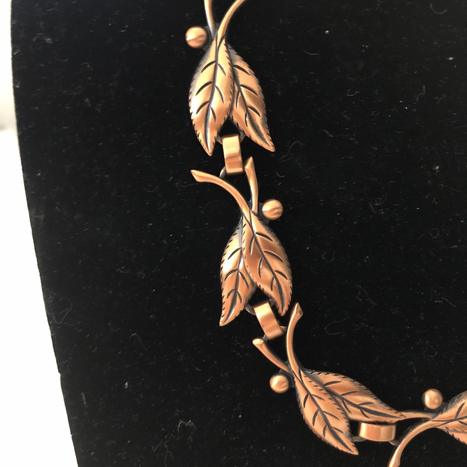 Unsigned Bell Trading Post copper leaf necklace a… - image 4