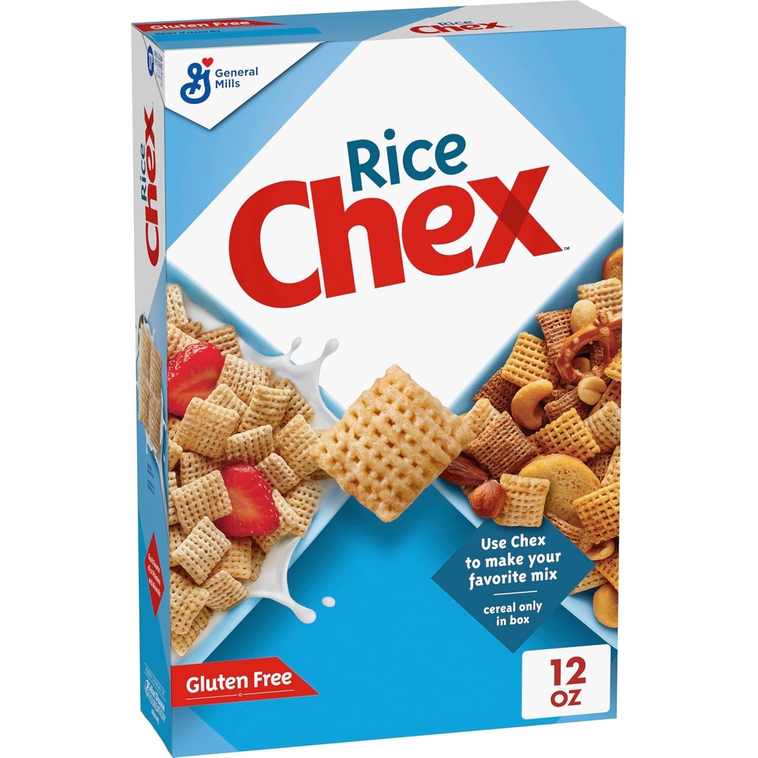 Rice Chex Gluten Free Breakfast Cereal w/ Whole Grain, 12 OZ