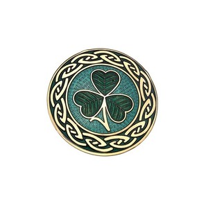 Authentic Shamrock Brooch Gold Plated Never Ending Knot Brand New Gift Packaging
