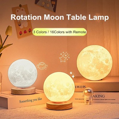 Creative 3D Magnetic Floating Levitating Moon Lamp Touch Control 3 Color Moon Li