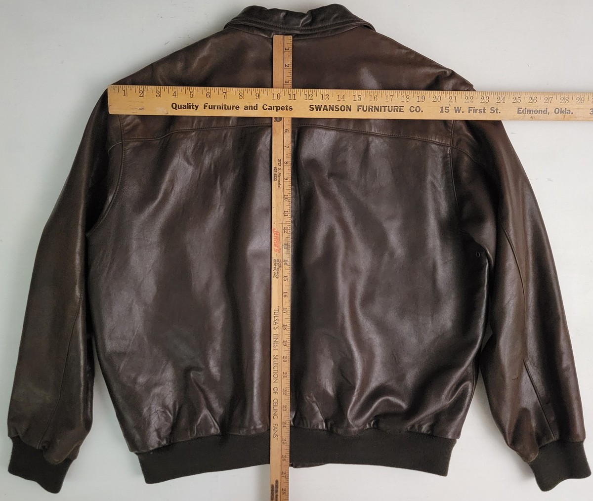 Golden Bear Brown Soft Leather A-2 Military Style Bomber Flyer