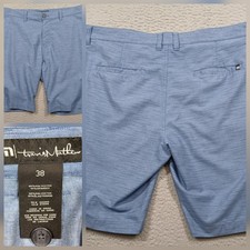Travis Mathew Golf Shorts Men's 38 Blue Stretch Performance Casual