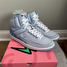 Air Jordan 2 EE. UU. 13 Para hombres Azul Blanco Brillo Nike Retro J. Balvin DQ7691 419 Nuevo