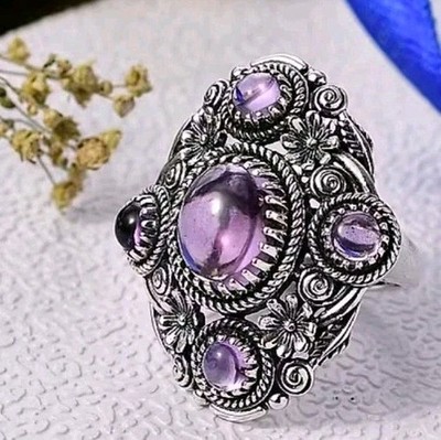 Artisan Crafted Premium Rose De France Amethyst 7.15 ctw Ring in Sterling Silver
