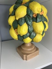 Scultura piedistallo topiario limone ceramica stile italiano decorazione dipinta a mano