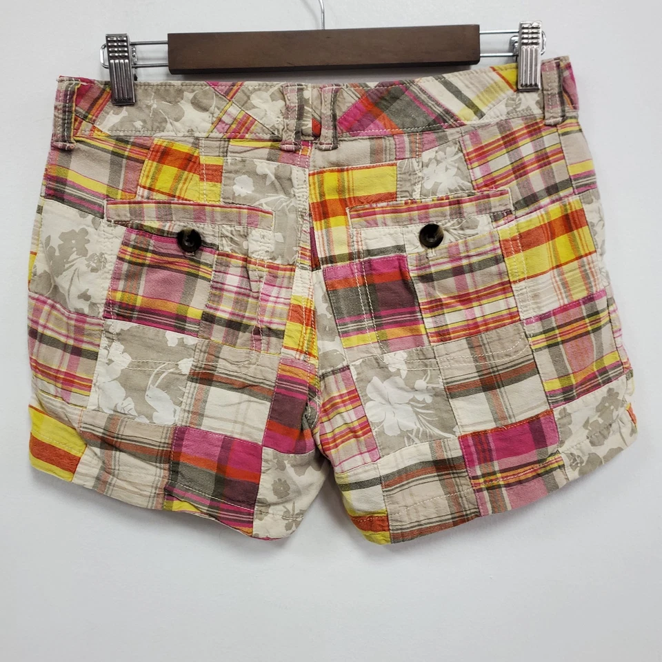 Pantalones Cortos Vintage Old Navy Para Mujer Y2K Madras Cuadros Retazos Talla 4 Preppy 90S Foto 3 de 4