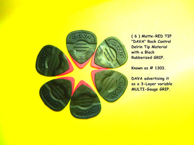 ( 6 ) DAVA guitar picks, DAVA Rock Control Delrin TIP Picks
