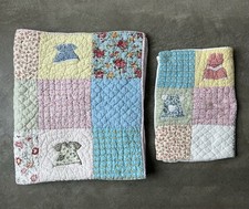 Land Of Nod Crib Toddler Bed Patchwork Quilted Doll Dresses Quilt  Pillowcase