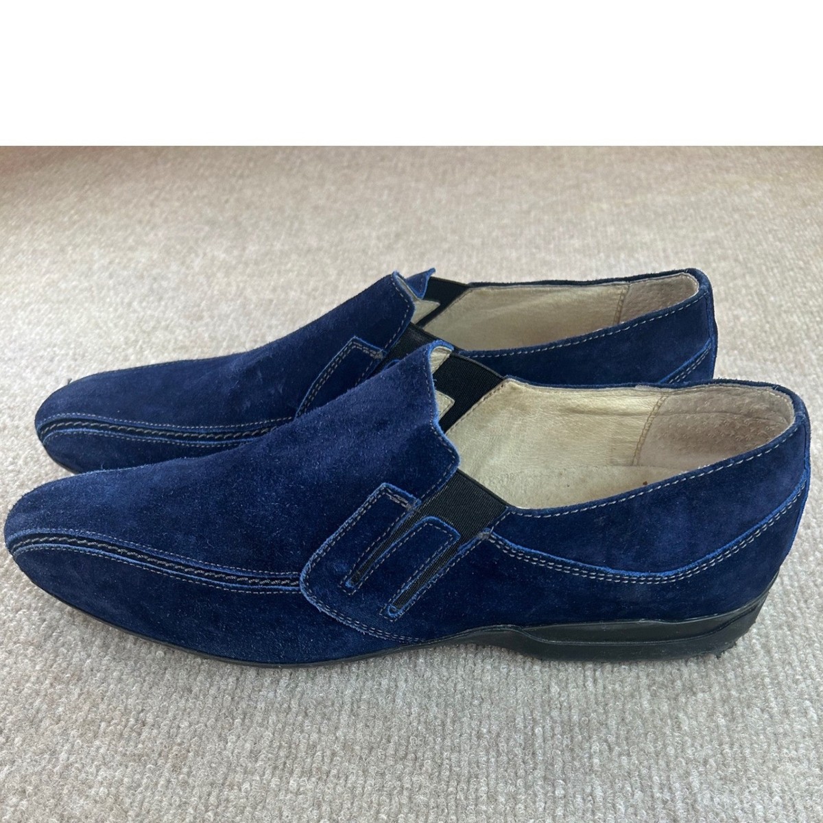 Bacco Bucci Mens Navy Blue Suede Slip On Loafers Size 11  display picture 1