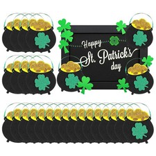 St. Patrick s Day Party Decoration Set of 24 Shamrocks, Pots of Gold Coins