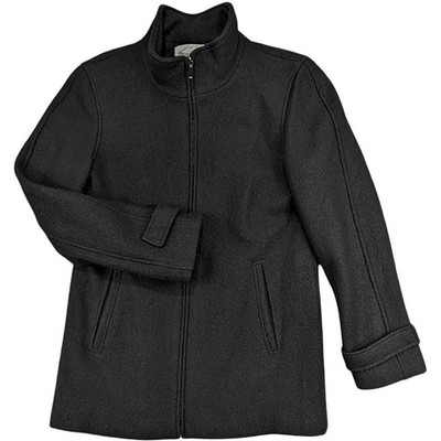 Jones New York Sport Womens M Black Coat Wool Full Zip Dark Academia Normcore