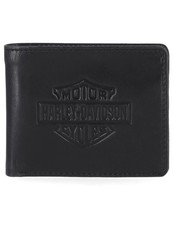 Harley-Davidson Men's Genuine Leather Rfid One Size, Black Indo Billfold 
