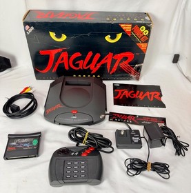 Atari Jaguar System Console Bundle w/ Cybermorph Game COMPLETE IN BOX Tested CIB