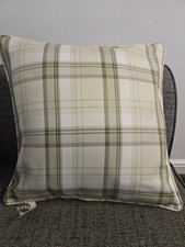4 New Dunelm Cushion Covers end of line 45 x 45cm green/cream/brown check design