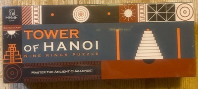 Fun Puzzle Board Game Gifts of Hanoi Tower (9 Rings) New, Sealed