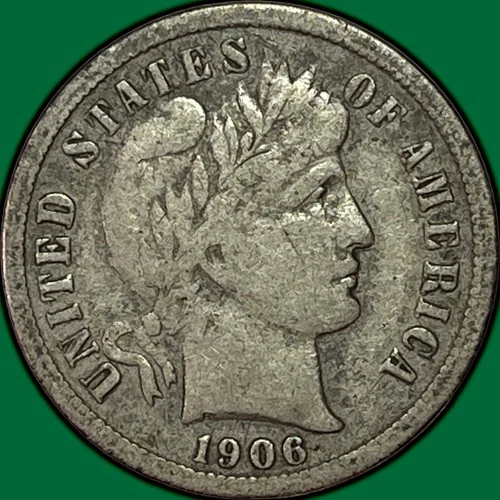 1906-S Barber Dime Very Fine VF Coin #36808