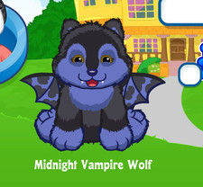 Webkinz Midnight Vampire Wolf Virtual PET Adoption Code Only Messaged Webkinz  