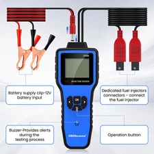 12V Fuel Injector Tester Cleaning Tools Kit Set Universal DIY Cleaner & Adapter