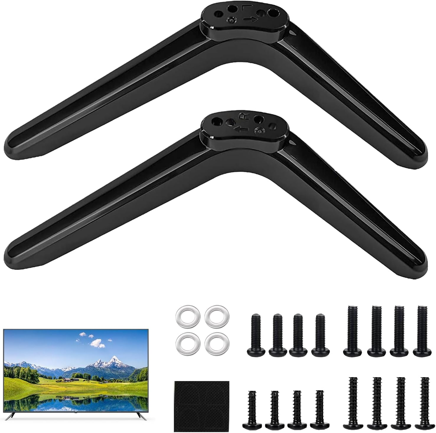 2 Pcs TV Feet Replacement, Universal TV Leg Stand Base for 32 40 49 50 55 Inch F