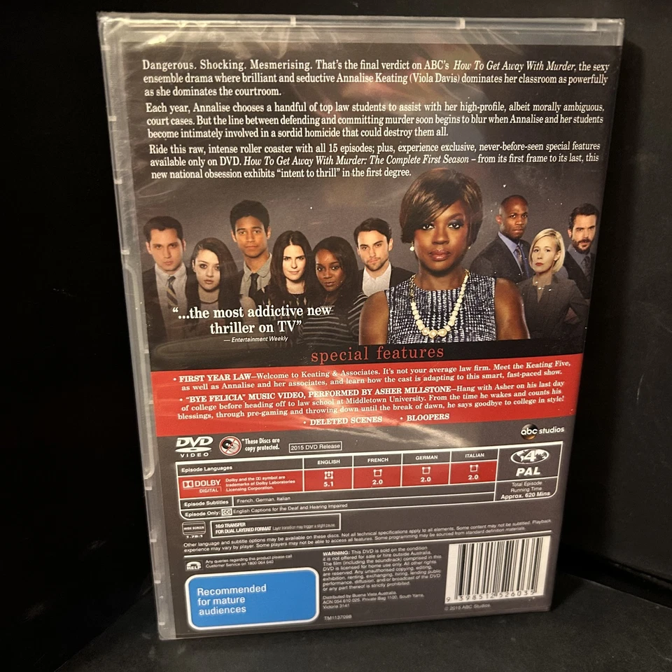 How to Get Away with Murder DVD 2014-. Season 1 Only Partial Series Sealed R4 - Image 2 of 2