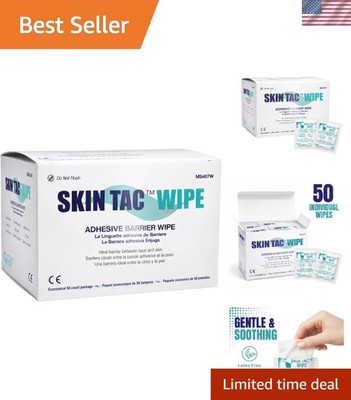Convenient 50 Pack of Skin Tac Adhesive Wipes for Effortless Skin Protection