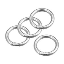 316 Stainless Steel Round Welded Circle O-Ring 15mm 0.59" ID 3mm Thickness 4pcs