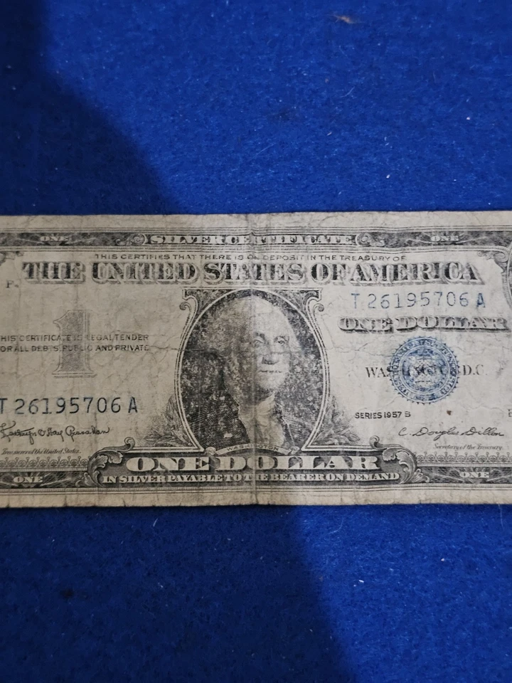 1957 B Series $1 One Dollar Silver Certificate Blue Seal Bill - Image 4 of 4