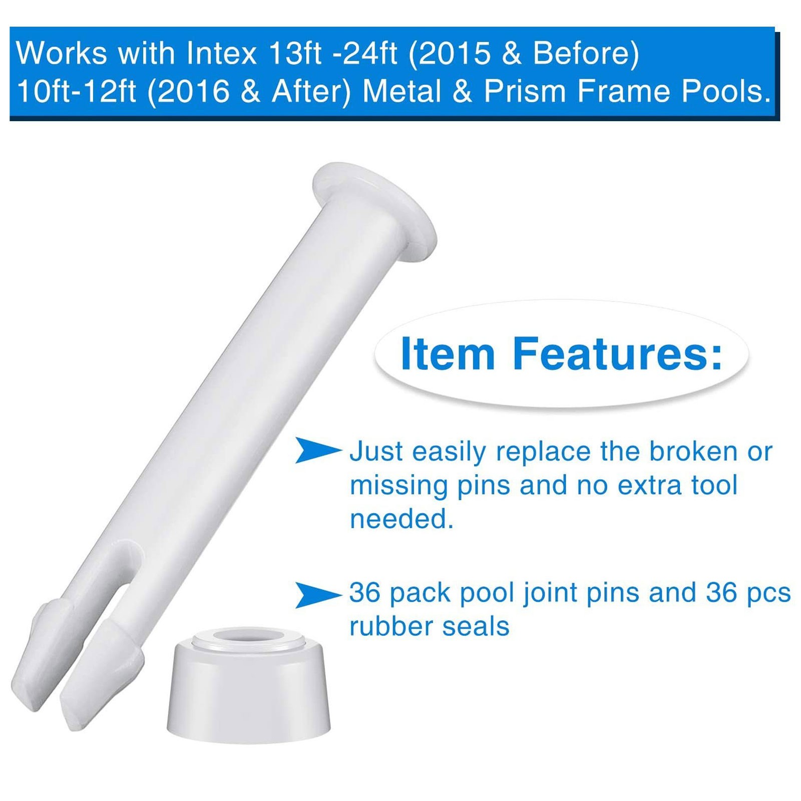 .12 Pack Bracket Swimming Pool Fitting Kit Joint Nail Bolt Pin PVC Practical