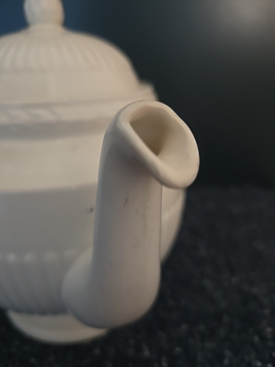 Vtg Wedgwood Of Etruria Edme England Teapot Off-White With Floral Design.  AS-IS thumbnail 4