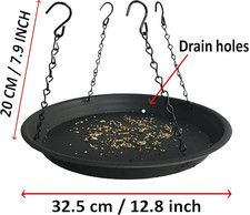 12.8" Homes Garden Platform Bird Feeder, Large Hanging Tray Squirrel Feeder, ...